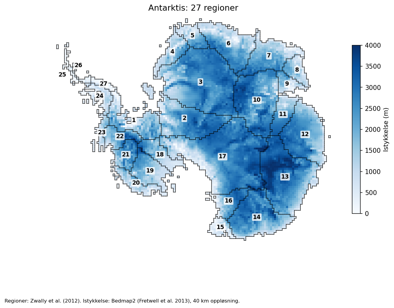 Antarktis' 27 dreneringsbassenger